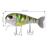 Topwater Floating Bass Fishing Lures Swimbait 4.9” 1-3/4 oz