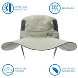 Unisex UPF 50+ Wide Brim Bucket Hat with Detachable Neck Flap FH02