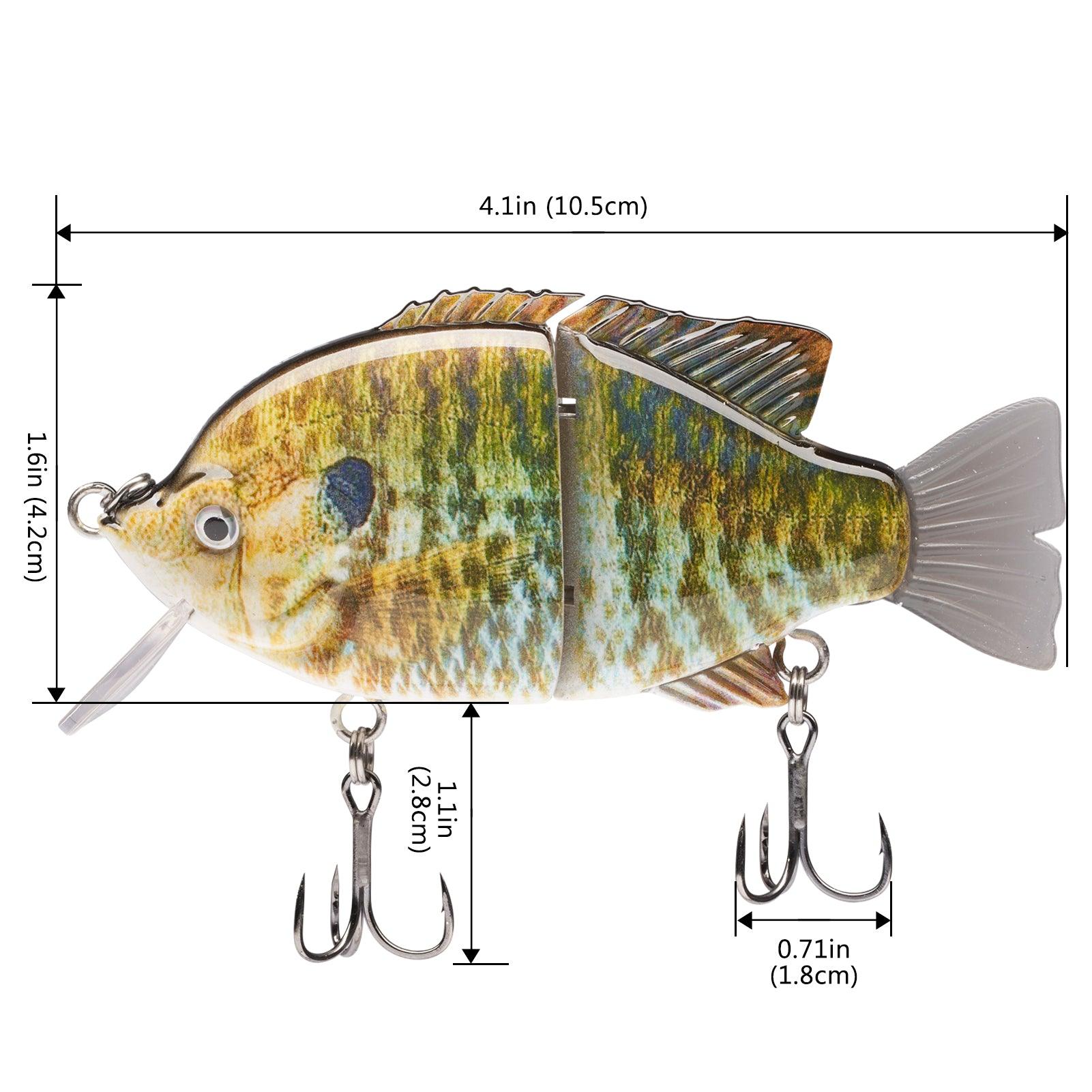 Bassdash SwimPanfish Multi Jointed Panfish Bluegill Swimbaits Topwater Hard Bass  Fishing Crank Lure 24g/8.8cm