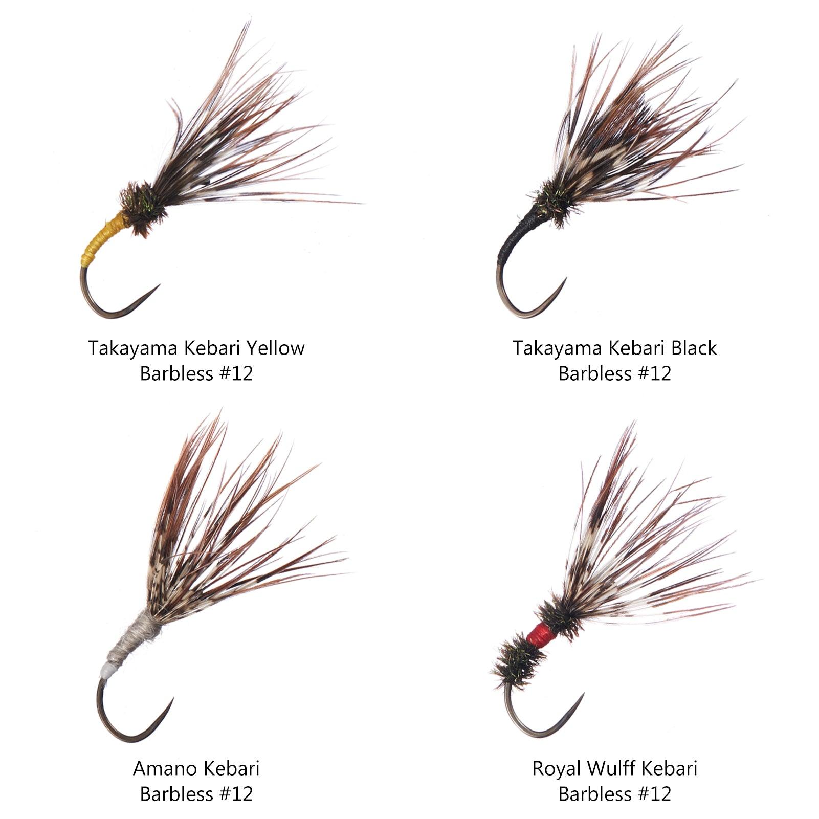 Trout Fly Fishing with 12pcs Barbless Tenkara Flies