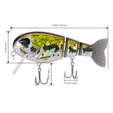 Topwater Floating Bass Fishing Lures Swimbait 4.9” 1-3/4 oz
