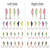 Ice Fishing Lure Kit Glowing Paint Jigs,30 pcs assorted perch/walleye/pike jigs