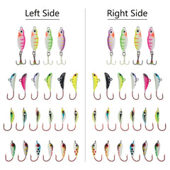 Ice Fishing Lure Kit Glowing Paint Jigs,30 pcs assorted perch/walleye/pike jigs - Bassdash