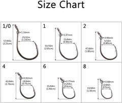 175/180 Pcs Octopus Offset Fishing Hooks in Assorted Sizes with Tackle Box - Bassdash