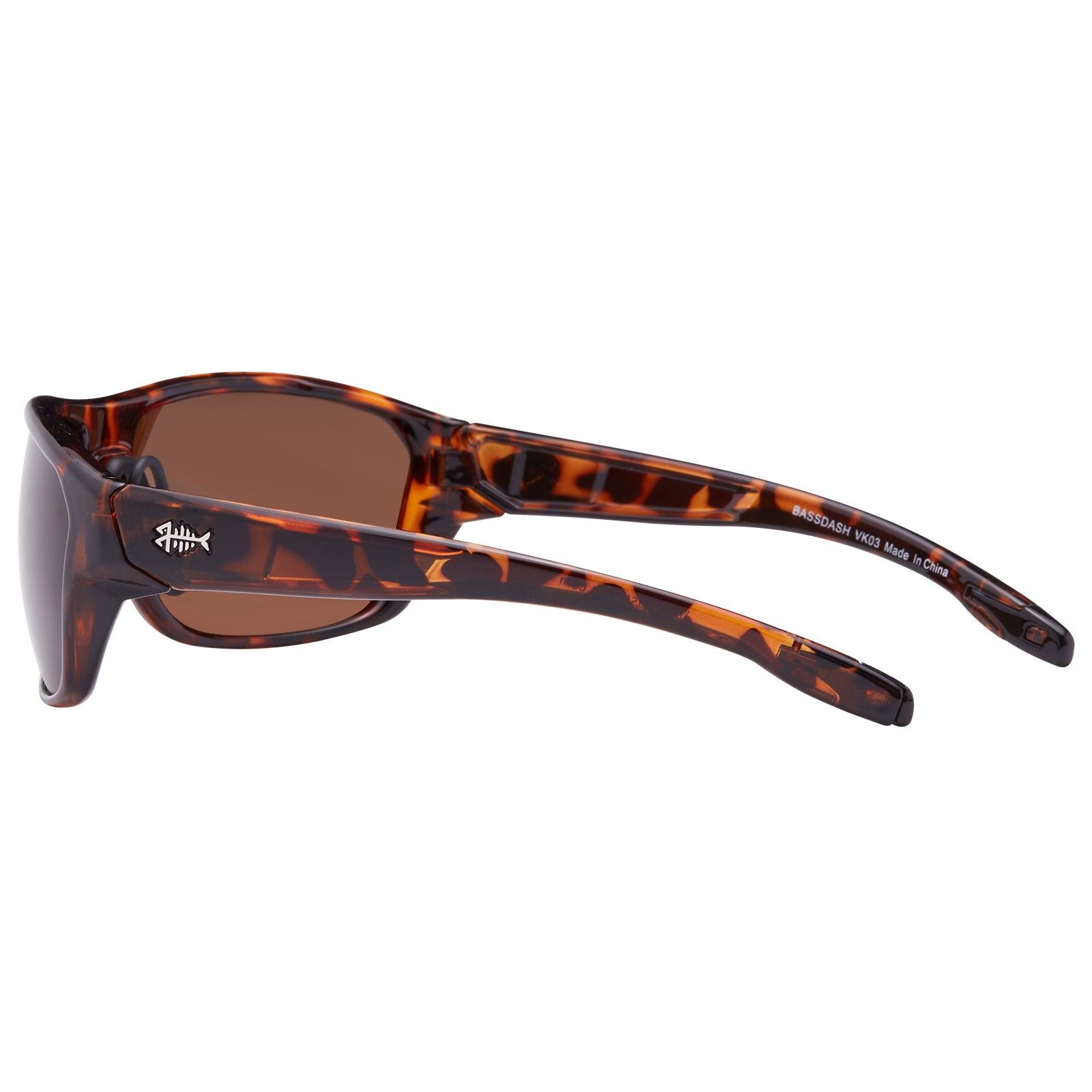 Polarized Fishing Sunglasses for Men Women | Bassdash Fishing, Frame - Tortoise & Lens - Brown