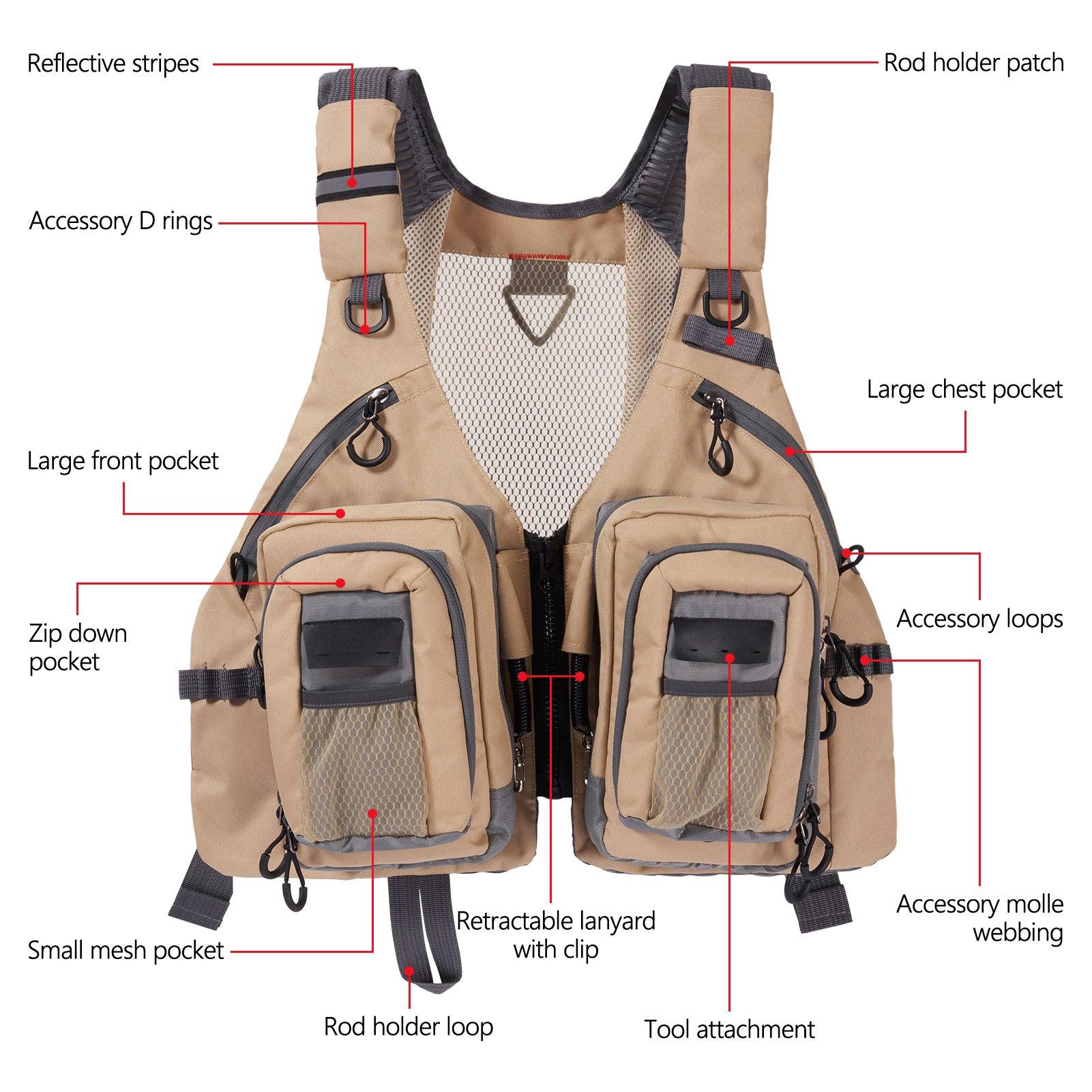 Bassdash Fv08 Ultra Lightweight Fly Fishing Vest (unisex) Portable Chest  Bag Size Fits Most