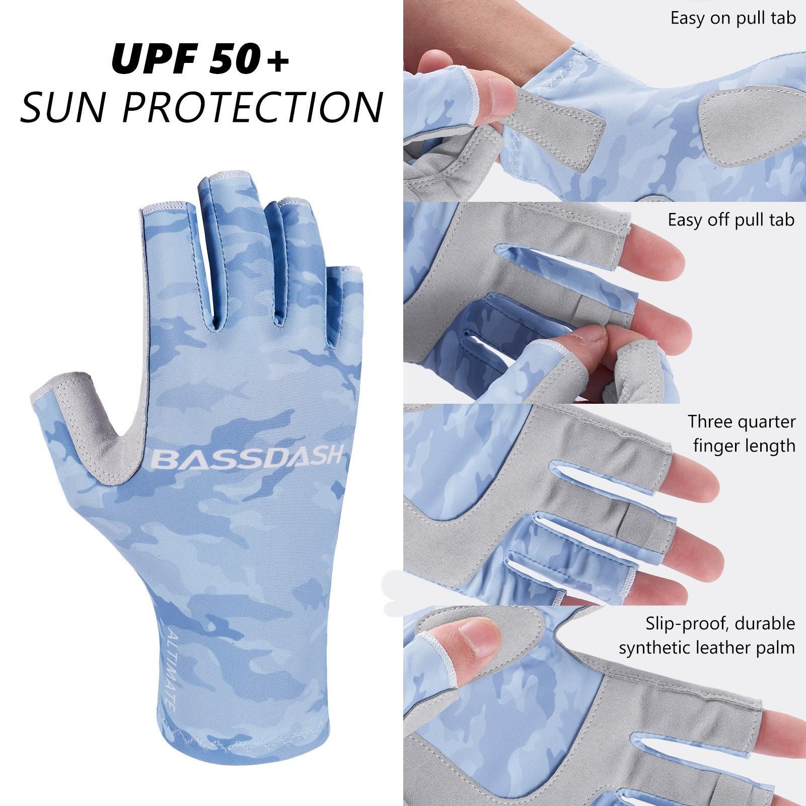 Fishing Gloves,Breathable Non-Slip Half-Finger/2 Finger Cut Sun