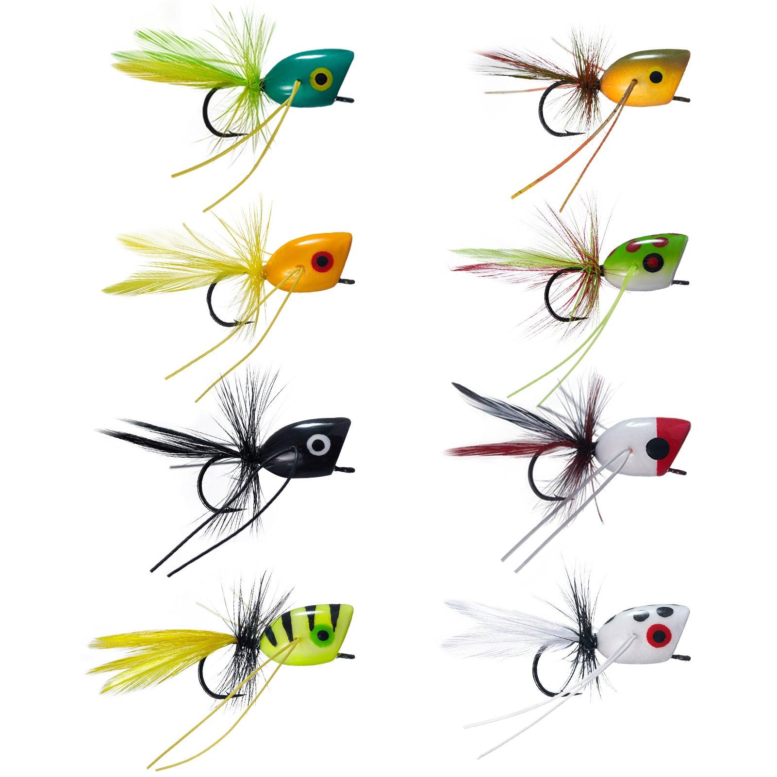 Top water fly fishing poppers