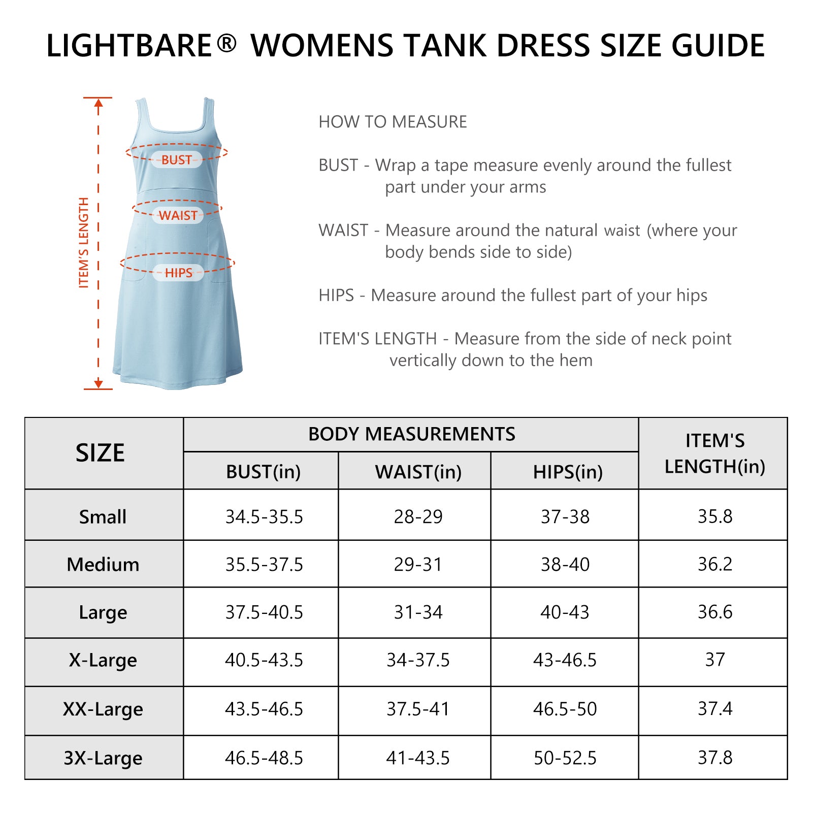 Lightbare Women's UPF 50+ Tank Dress LB03W