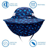 Youth UPF 50+ Sun Hat with Wide Brim Neck Flap Mesh Vent