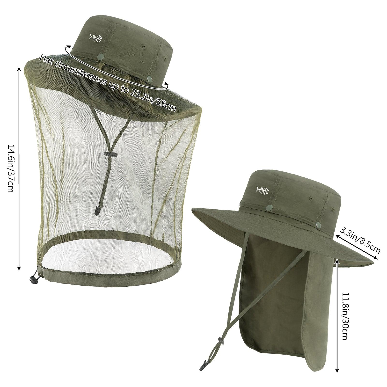 unisex UPF 50+ Sun Hat with Face Cover & Neck Flap FH09 Khaki