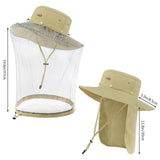 UPF 50+ Mosquito Sun Hat with Neck Flap