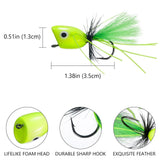 Popper Flies for Fly Fishing Bass Topwater Fishing Lures