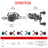 Bassdash Spiritfox Low Profile Baitcasting Fishing Reel Ultra Lightweight for Finesse Lures and Weightless Plastics