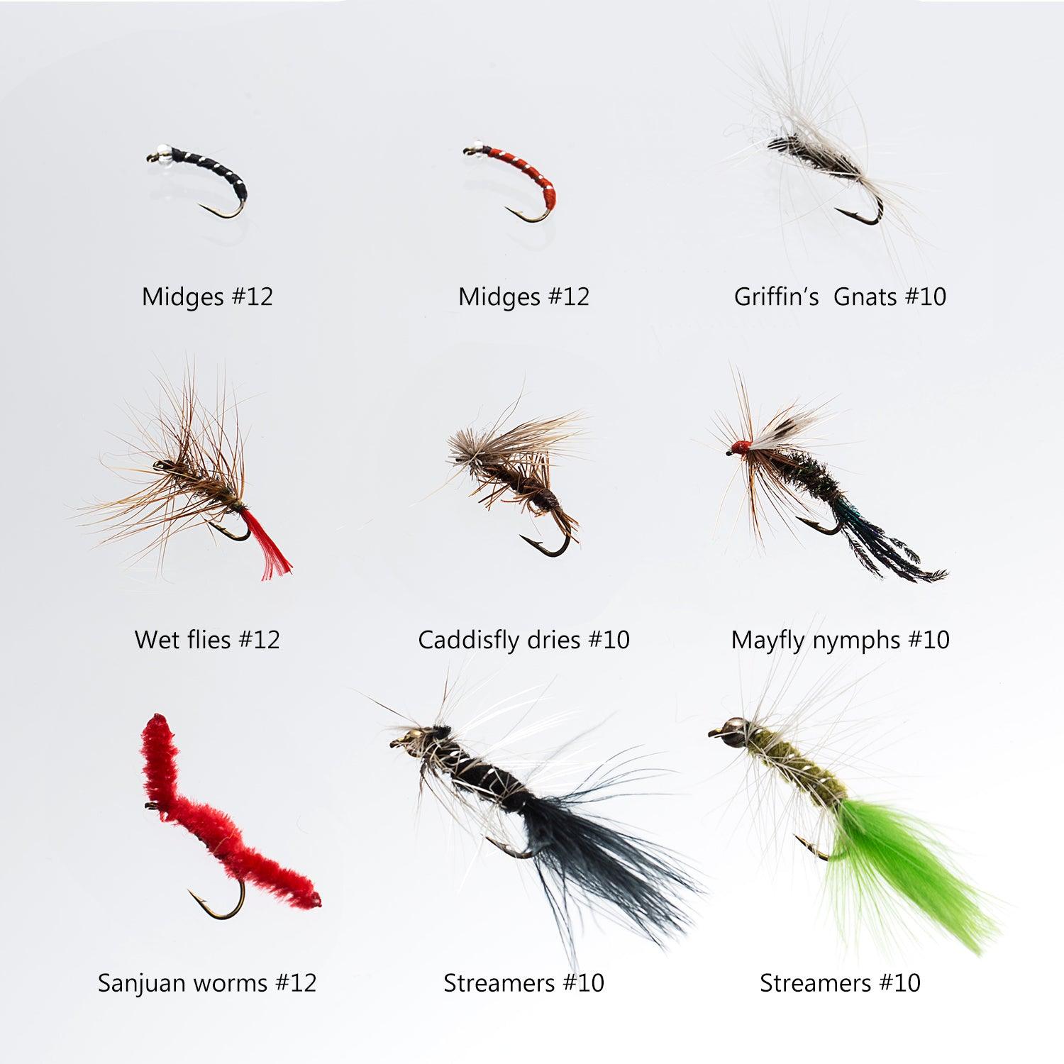 72 Pcs Fly Fishing Assorted Flies Kit with Waterproof Fly Box