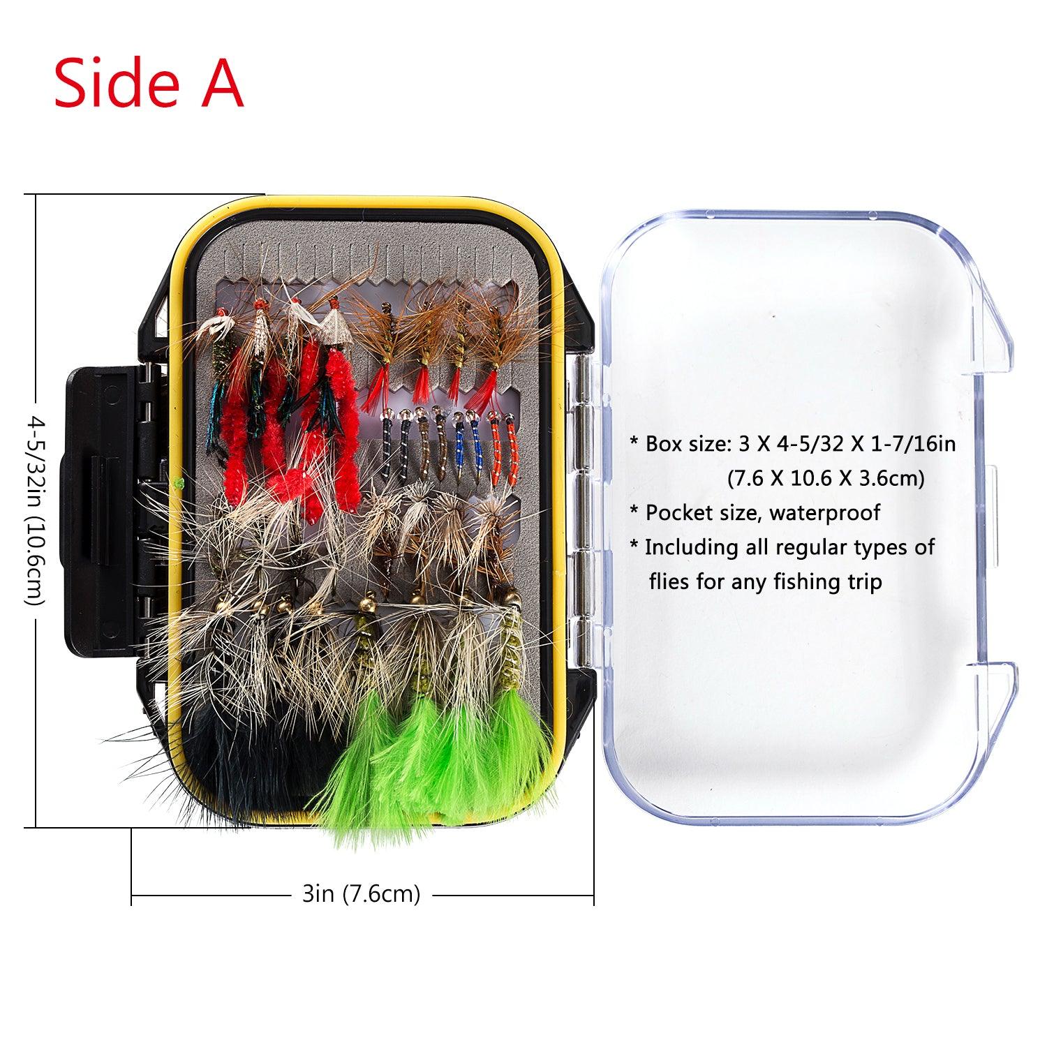 Fly Kit Items 72 Pcs Fly Fishing Assorted Flies Kit with Waterproof Fly Box ...