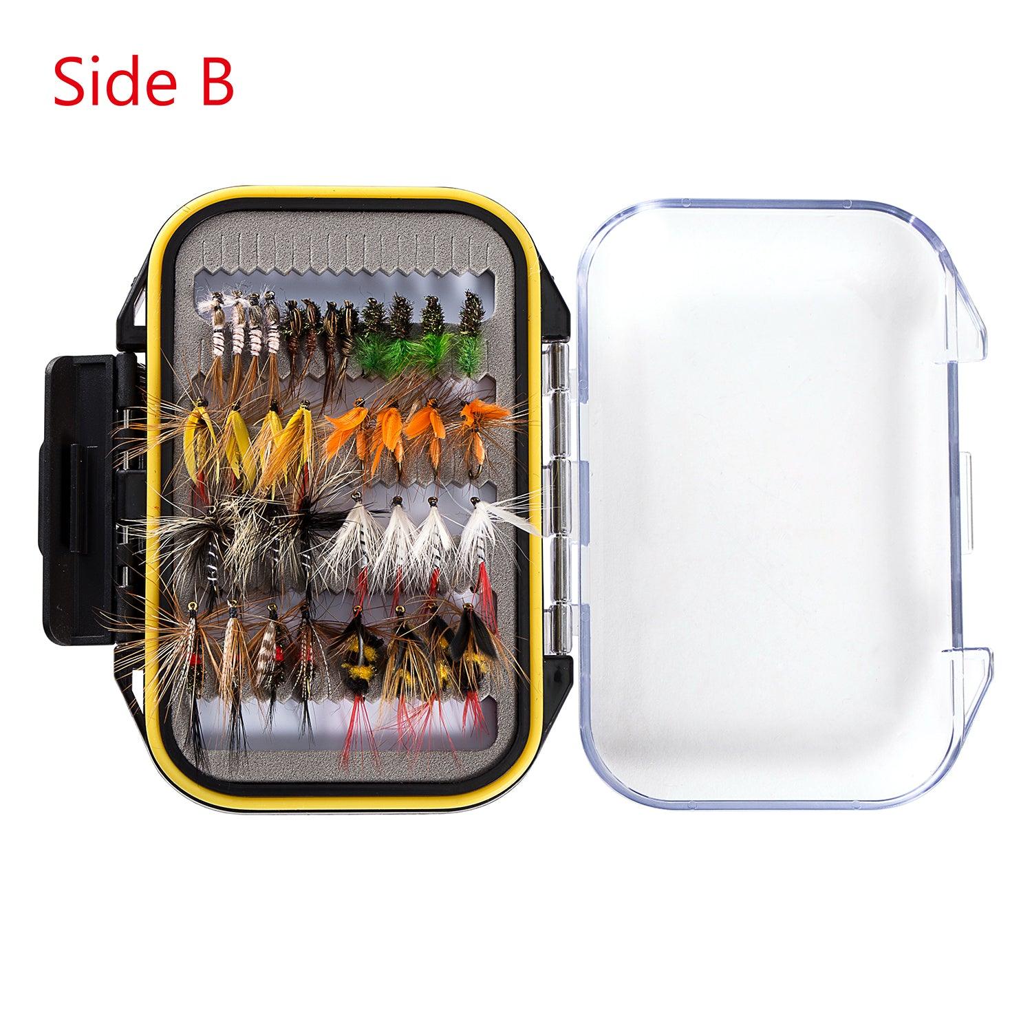 BASSDASH Fly Fishing Flies Kit Fly Assortment Trout Bass Fishing with Fly Box, 36/64/72/76/80/96pcs with Dry/Wet Flies, Nymphs, Streamers, Popper