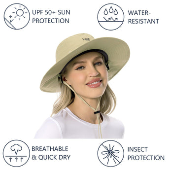UPF 50+ Mosquito Sun Hat with Neck Flap - Bassdash