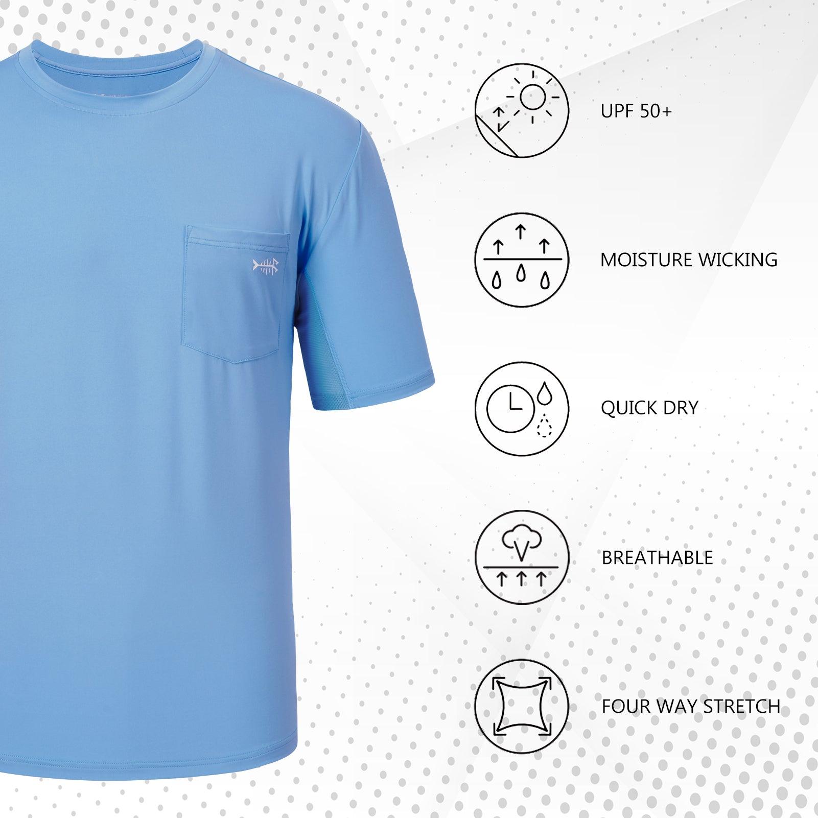 Men's UPF 50+ Short Sleeve Pocket T-Shirt FS26M - Bassdash