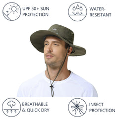 UPF 50+ Mosquito Sun Hat with Neck Flap - Bassdash