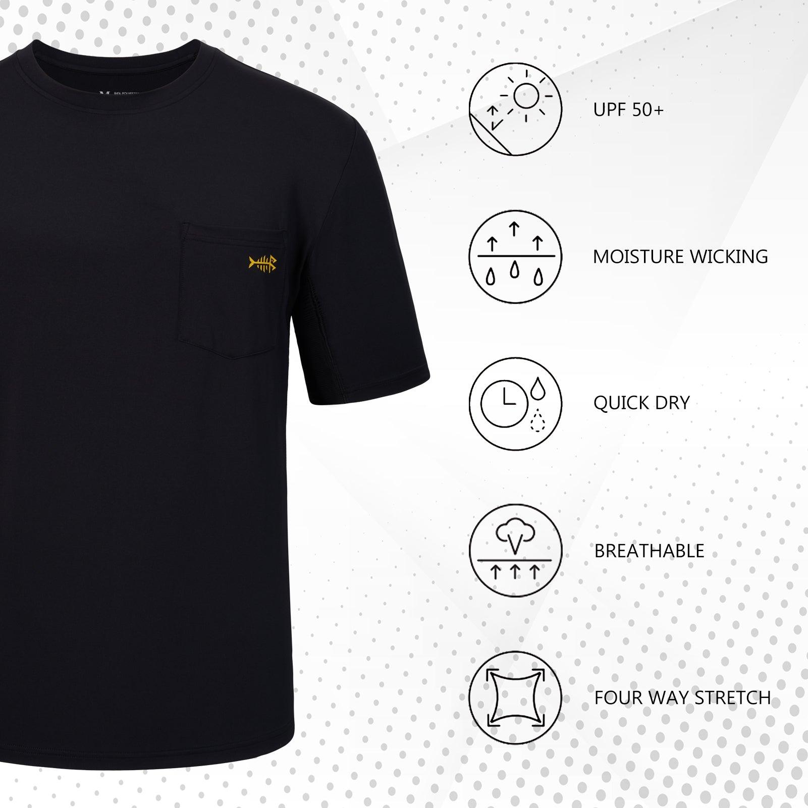 Men's UPF 50+ Short Sleeve Pocket T-Shirt FS26M - Bassdash