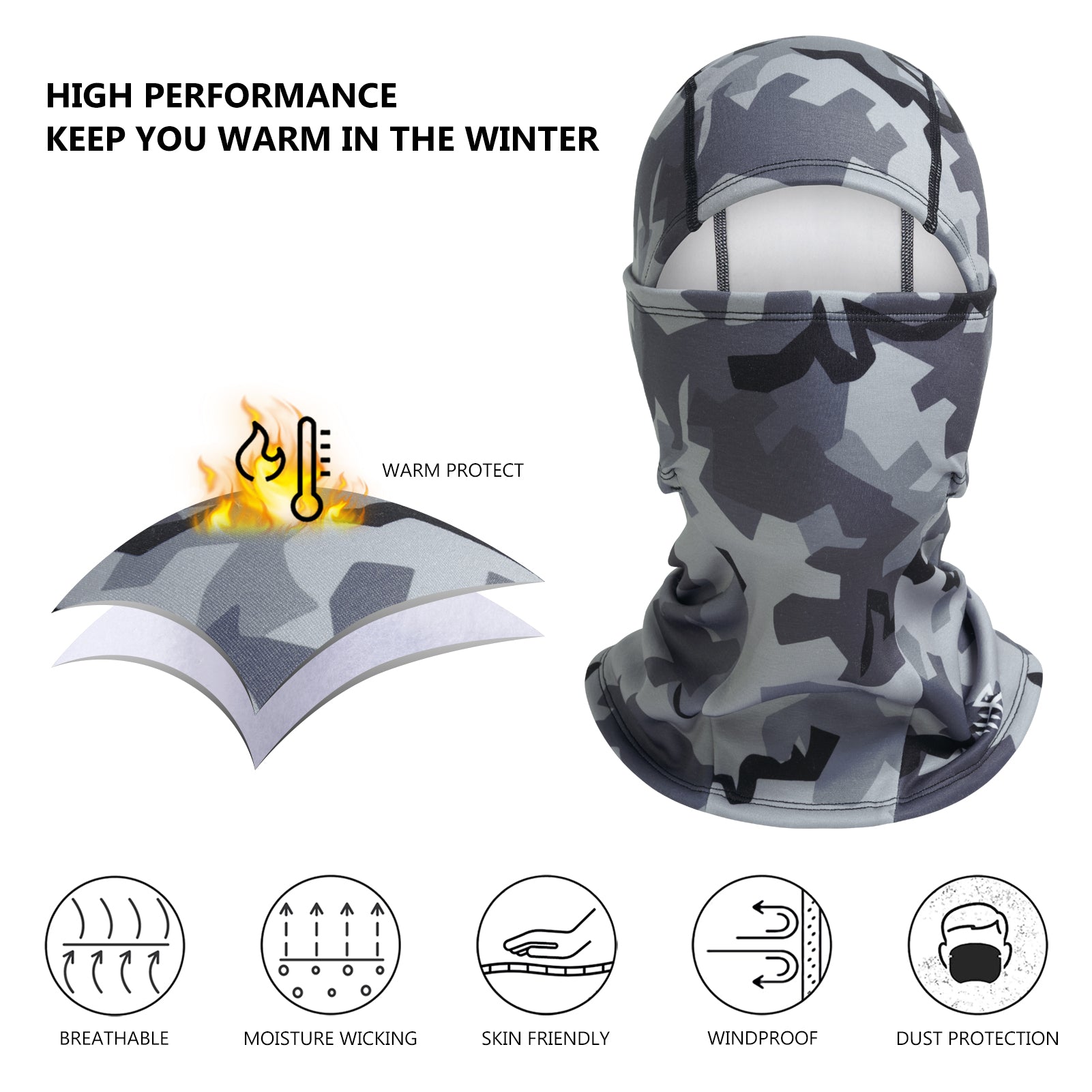 Winter Balaclava Fleece Ninja Hood Neck Warmer
