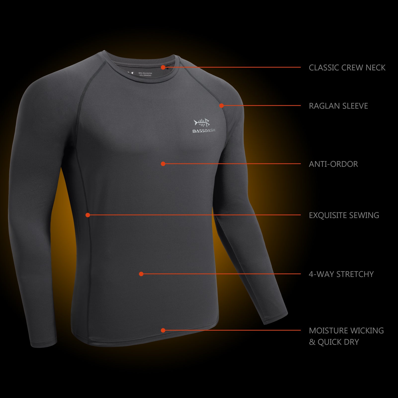 Men's Lightweight Thermal Base Layer Shirt FS19M