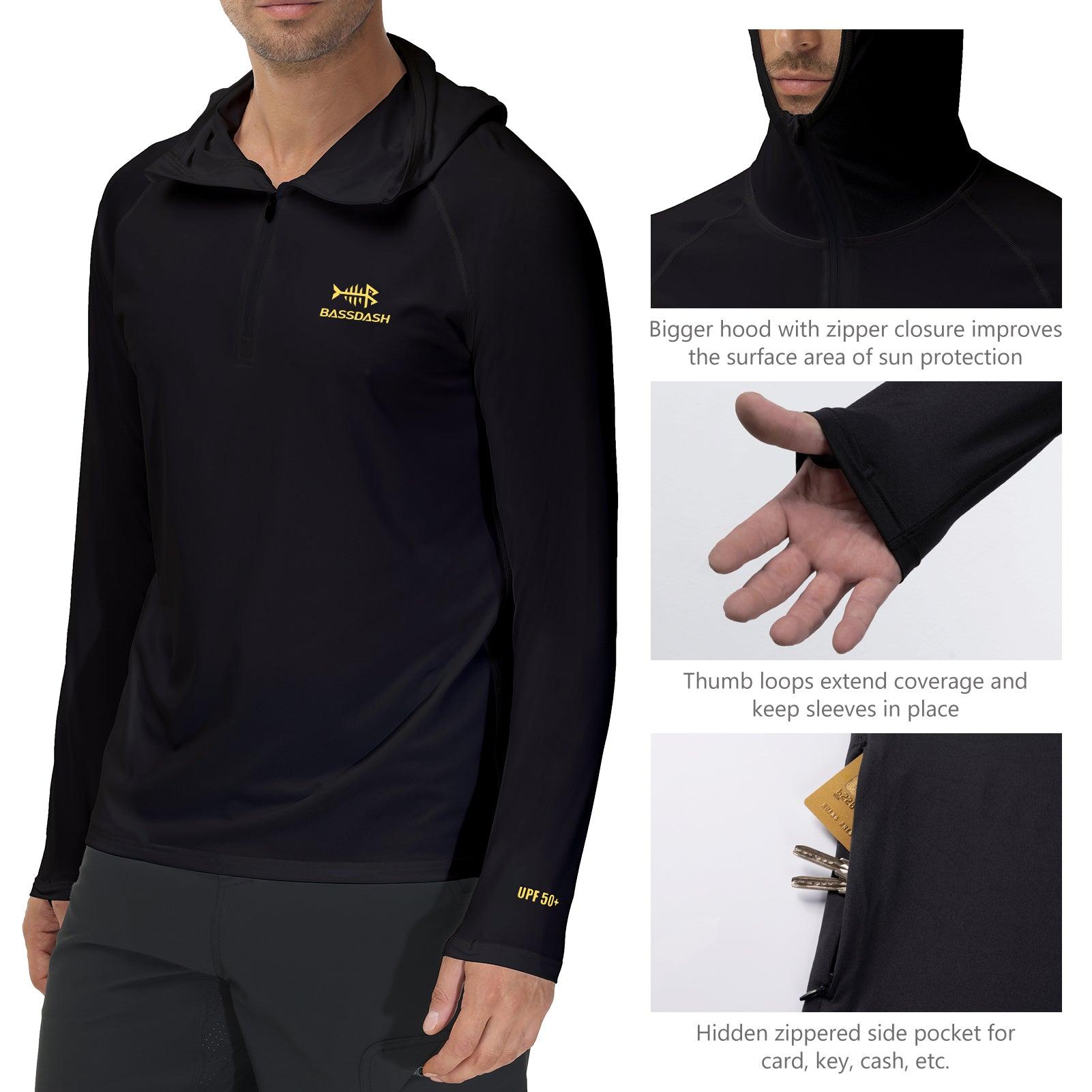 UPF men's Hooded Fishing Shirt with Zip | Bassdash Fishing