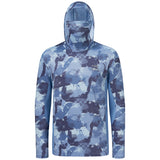 Men's UPF 50+ Camo Fishing Hoodie Shirts with Face Cover FS25M
