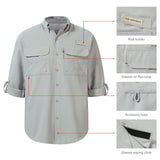 Men's UPF 50+ Long Sleeve Fishing Button Down Shirt FS21M - Bassdash