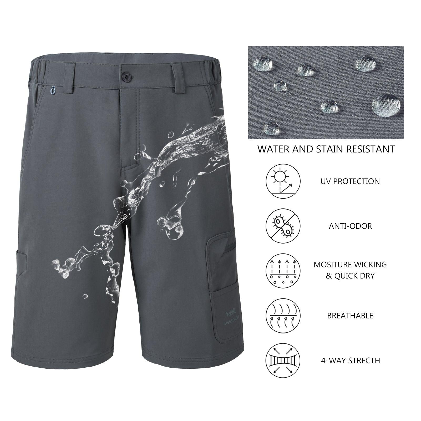 Mens Outdoor Shorts Casual Expandable Waist Lightweight Water Resistant  Quick Dry Fishing Hiking Shorts