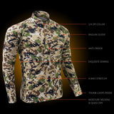 Men's Midweight Thermal Base Layer  Shirt1/4 Zip Pullover FS20M