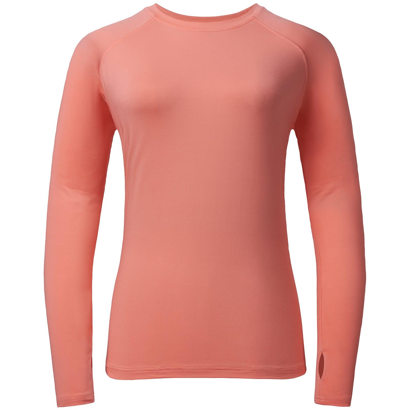 Women’s UPF 50+ Long Sleeve Fishing Shirts FS21W, Peach Amber / 2X-Large