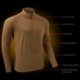 Men's Midweight Thermal Base Layer  Shirt1/4 Zip Pullover FS20M
