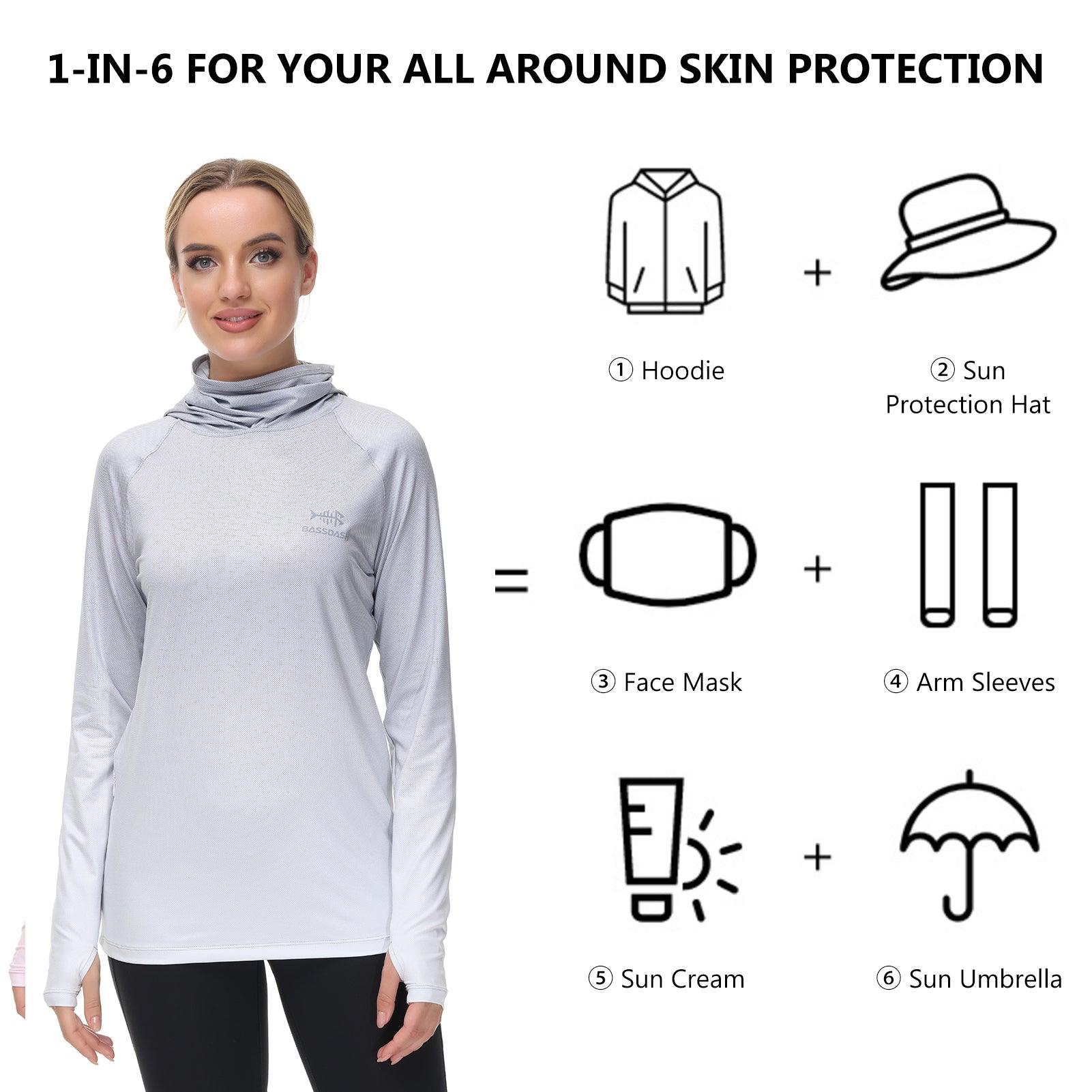 🐟 Women's Long Sleeve Hooded Mask Quick-Drying Fishing Shirt