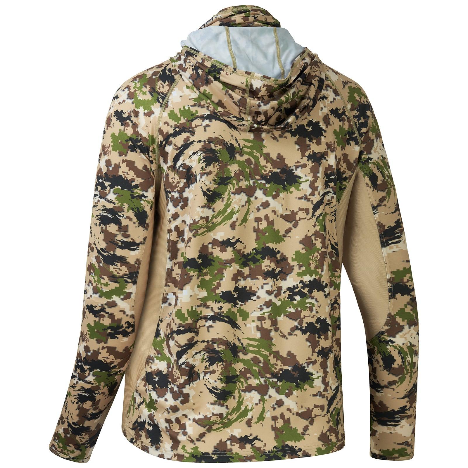 Men's UPF 50+ Long Sleeve Hunting Hoodie with Mask FS06M - Bassdash