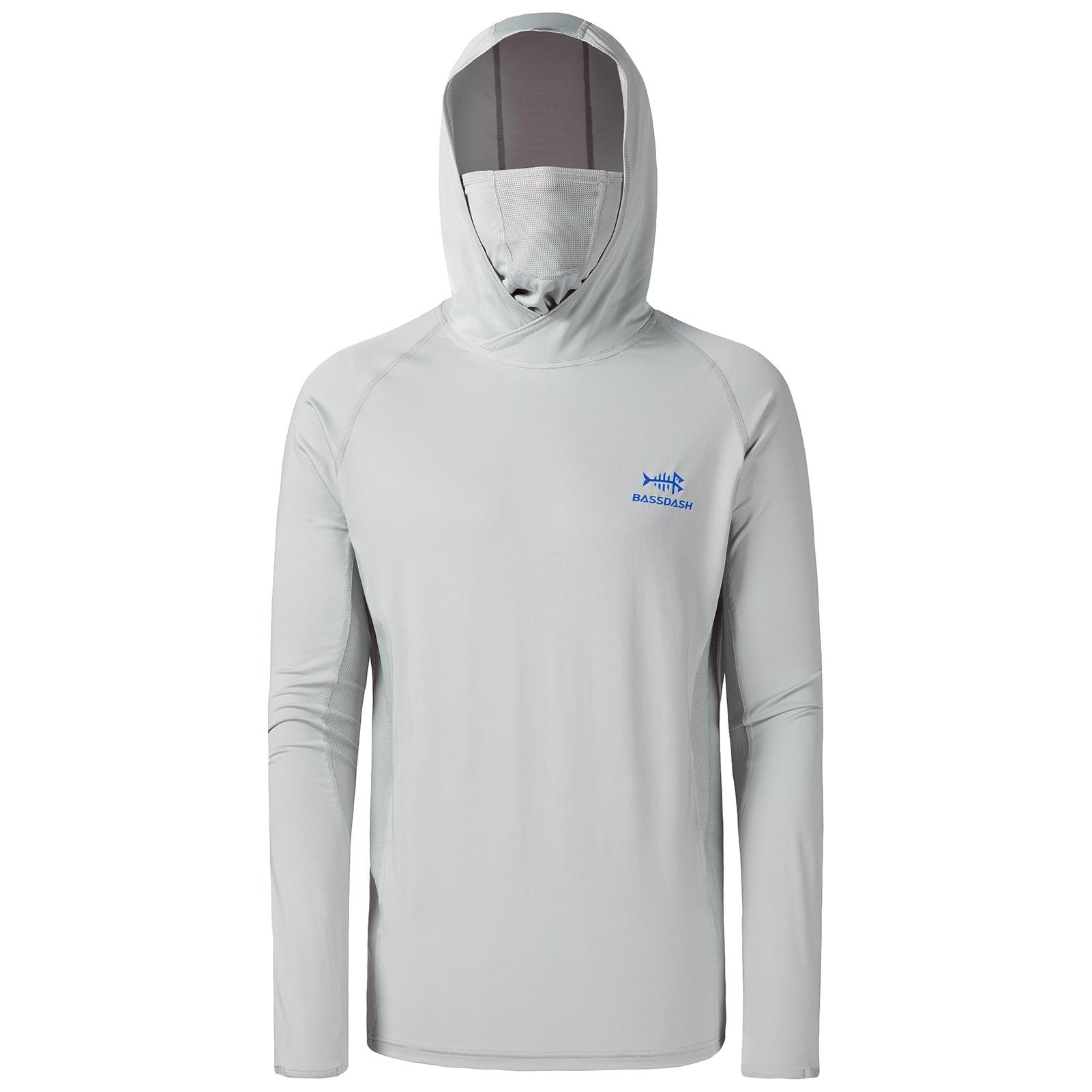 Men’s UPF 50+ Long Sleeve Fishing Hoodie with UV Neck Gaiter FS06M - Bassdash