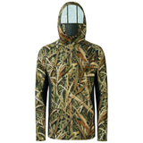 Men's UPF 50+ Long Sleeve Hunting Hoodie with Mask FS06M - Bassdash