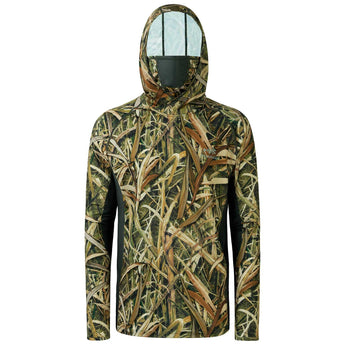 Men's UPF 50+ Long Sleeve Hunting Hoodie with Mask FS06M - Bassdash