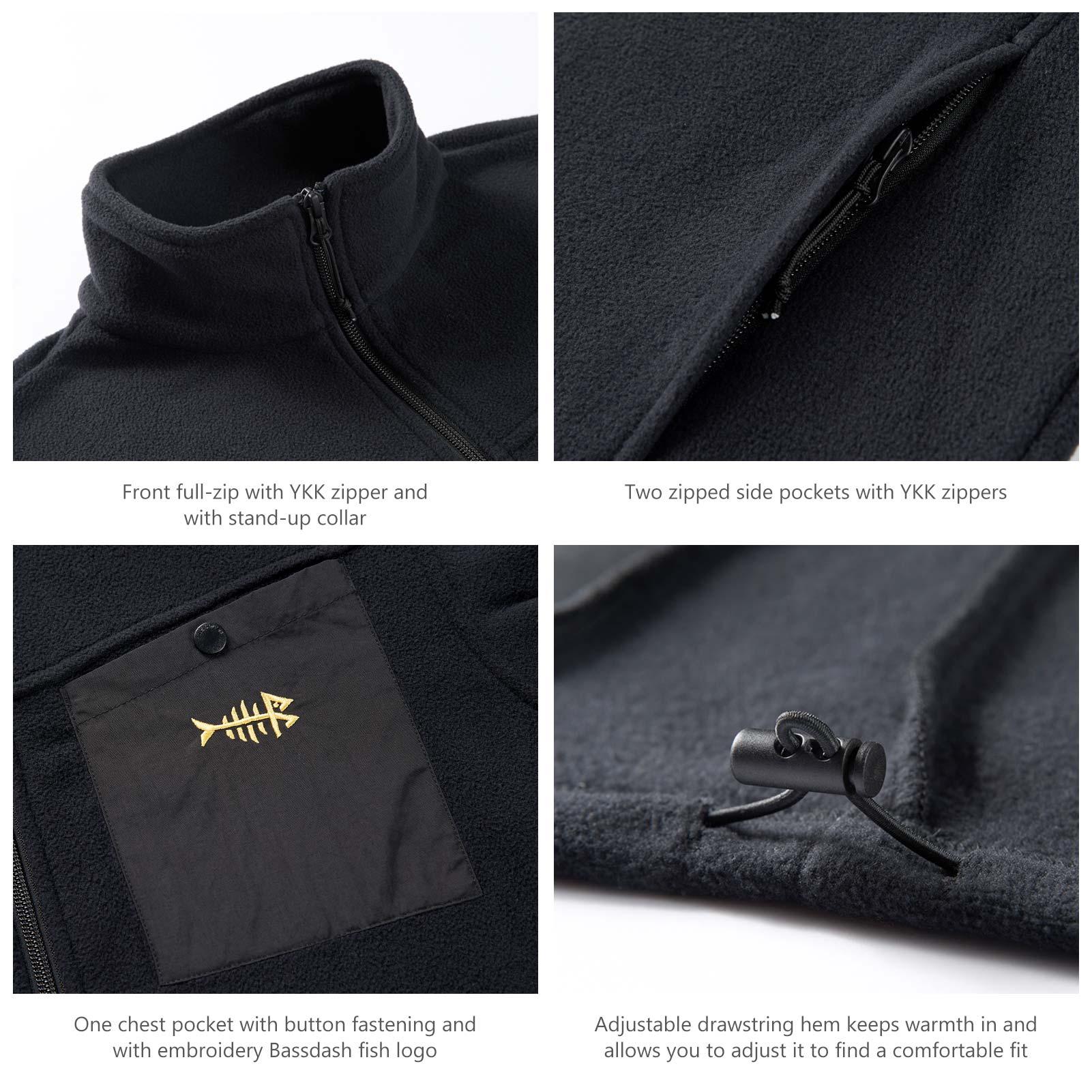 Men's AllDay Mid-Weight Polar Fleece Jacket - Bassdash Men's AllDay Mid-Weight Polar Fleece Jacket - Bassdash