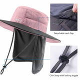 Women's UPF 50+ Sun Hat with Ponytail Hole Neck Flap FH05W