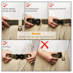 Men’s Tactical Belt with Quick Release Buckle - Bassdash