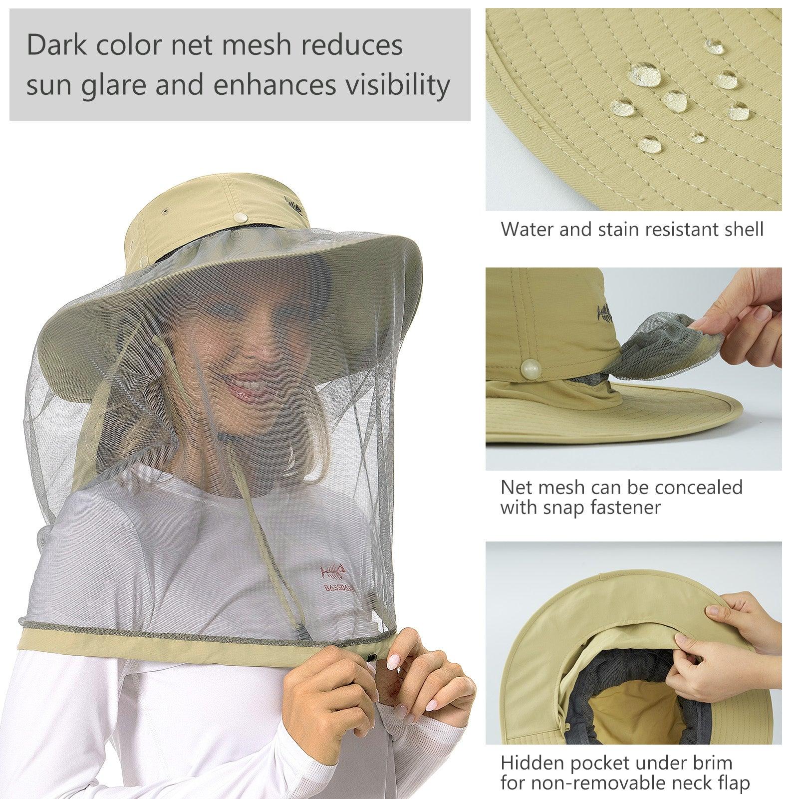 UPF 50+ Mosquito Sun Hat with Neck Flap