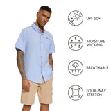 Men's UPF 50+ Short Sleeve Button Down Shirt FS28M