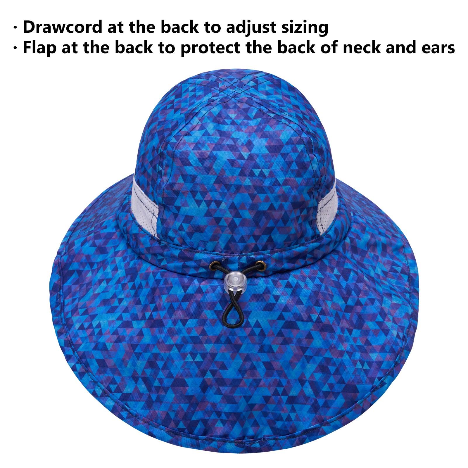 Bassdash Foldable UPF 50+ Fishing Hats with Removable Neck Flap FH12, Dark Blue with Foldable Brim / One Size