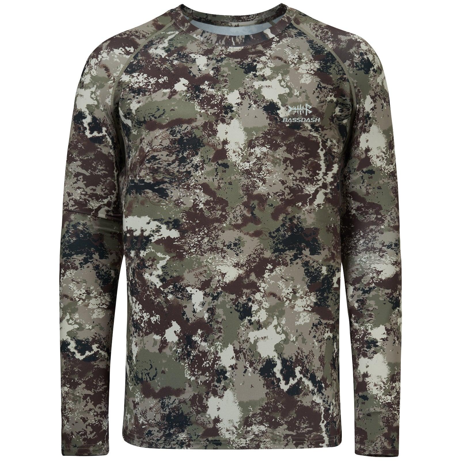 Men's UPF 50+ Camo Long Sleeve Hunting Shirt FS13M, Tree Trunk / L