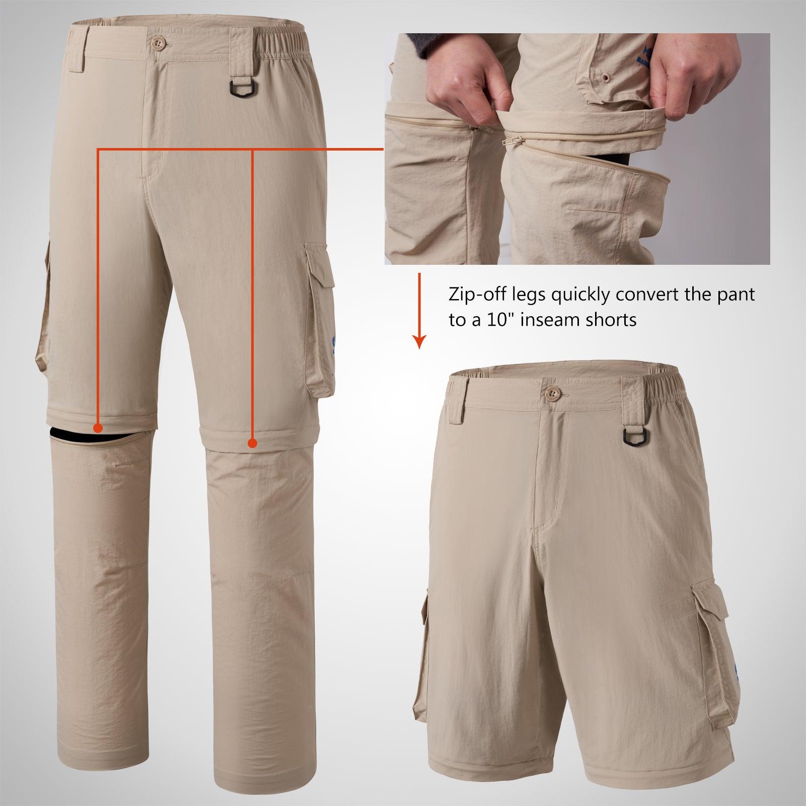 Men’s UPF 50+ Quick Dry Convertible Pants FP02M - Khaki / 32W×30L