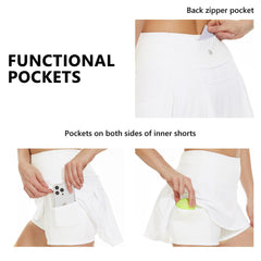 Women's UPF 50+ Tennis Skirts with Shorts LB09W - Bassdash