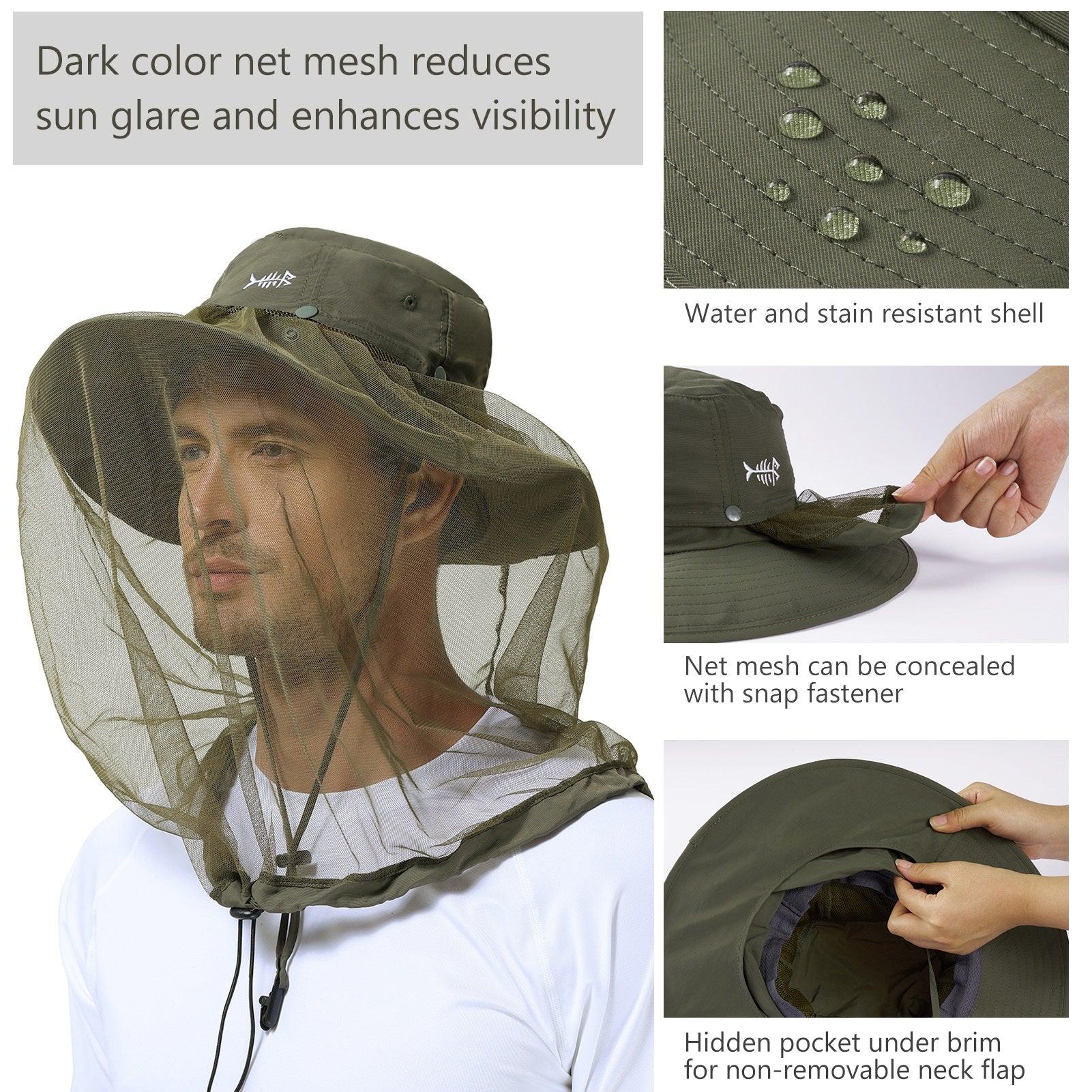 UPF 50+ Mosquito Sun Hat with Neck Flap