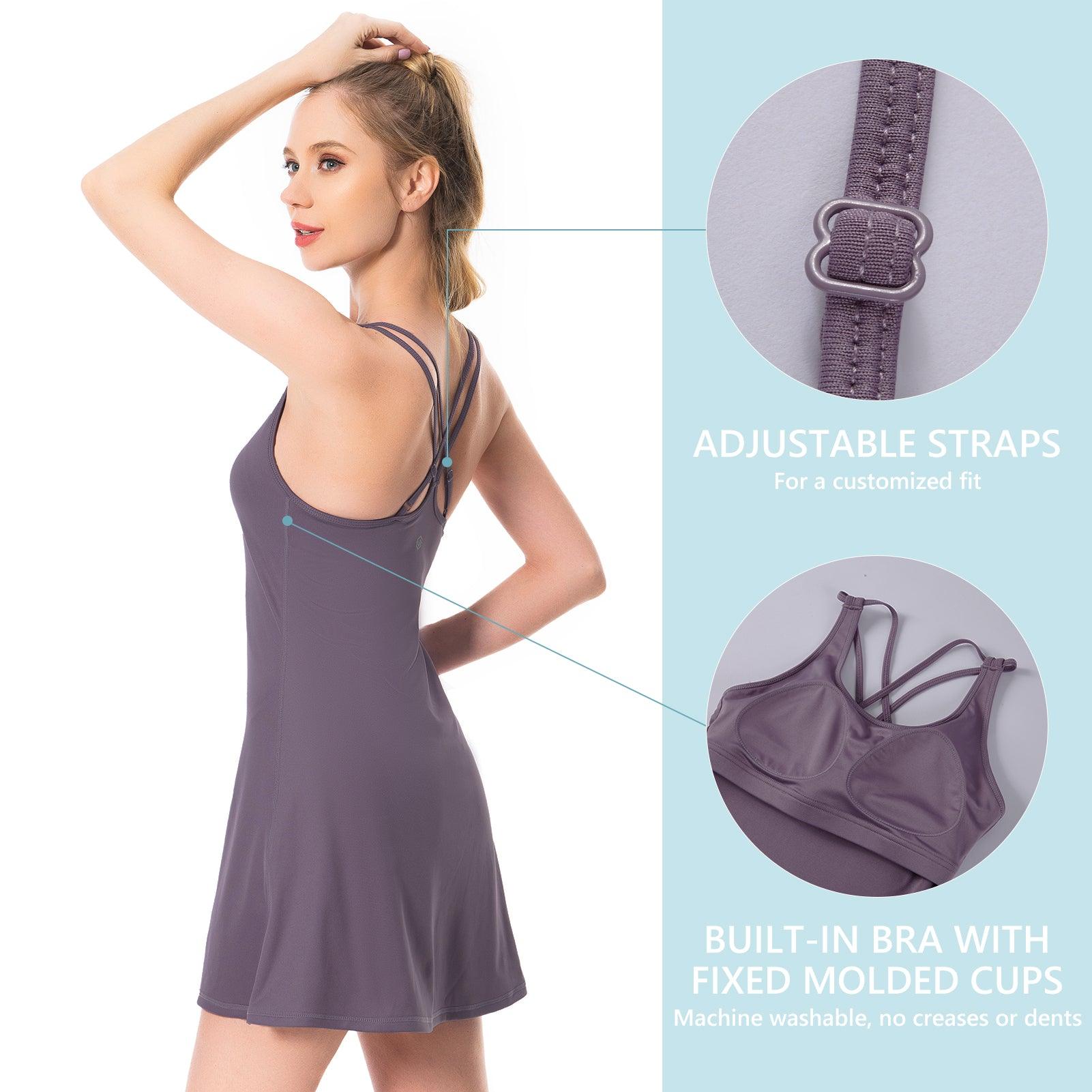 Women's UPF 50+ Tennis Dress with shorts LB06W - Bassdash